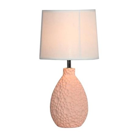 STAR BRITE Texturized Ceramic Oval Table Lamp - Pink ST34971